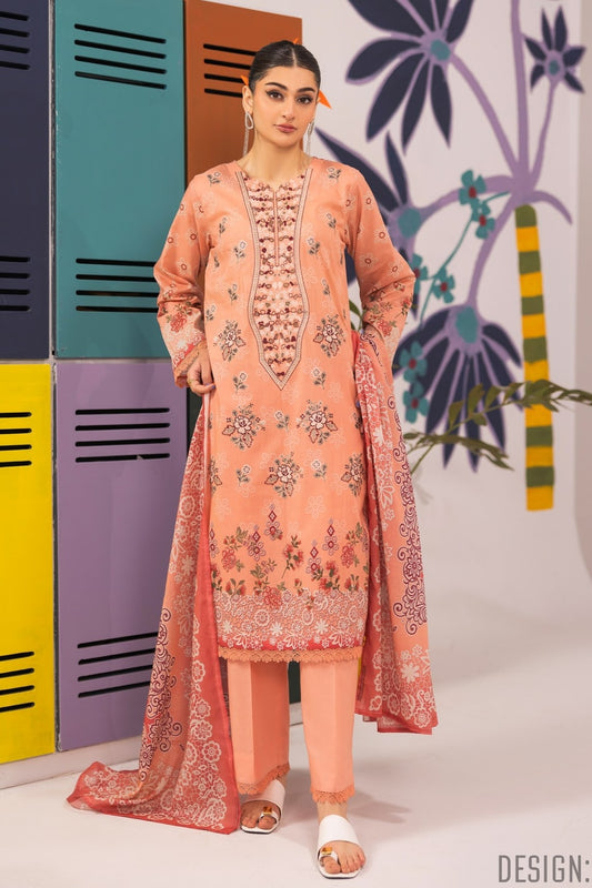Abisha Lawn 3 Piece Embroidered #10 - Waheed Javaid Collections
