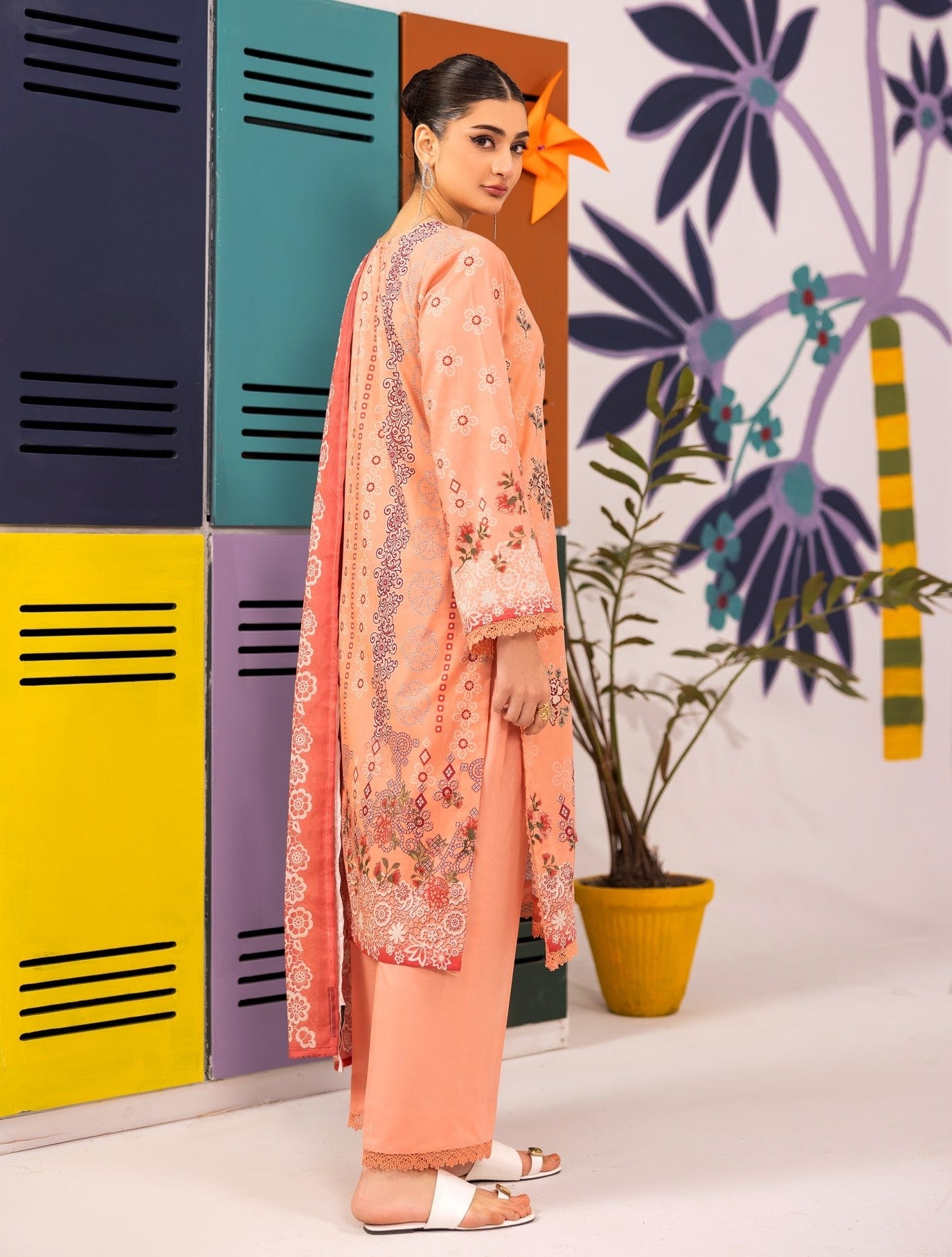 Abisha Lawn 3 Piece Embroidered #10 - Waheed Javaid Collections