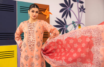 Abisha Lawn 3 Piece Embroidered #10 - Waheed Javaid Collections