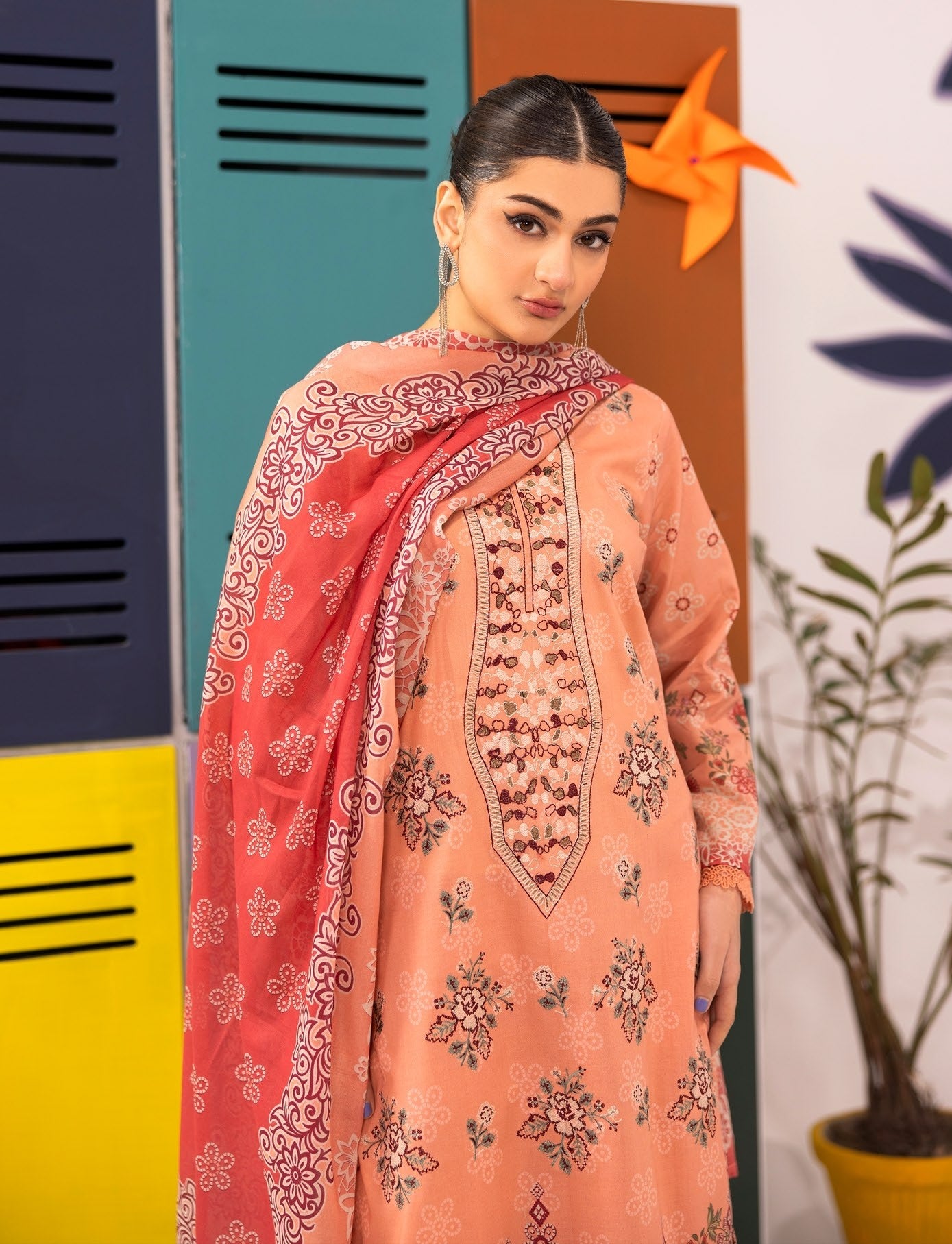 Abisha Lawn 3 Piece Embroidered #10 - Waheed Javaid Collections