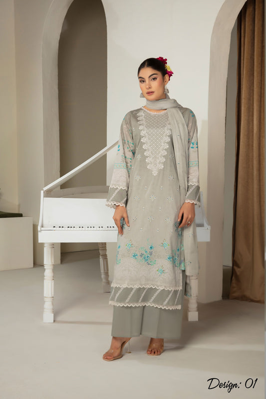 Abisha Premium Lawn 3 Piece 01