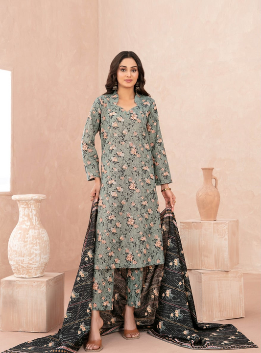 Nazli Tawakkal Premium High Quality Khaddar Printed 3 Piece D#52