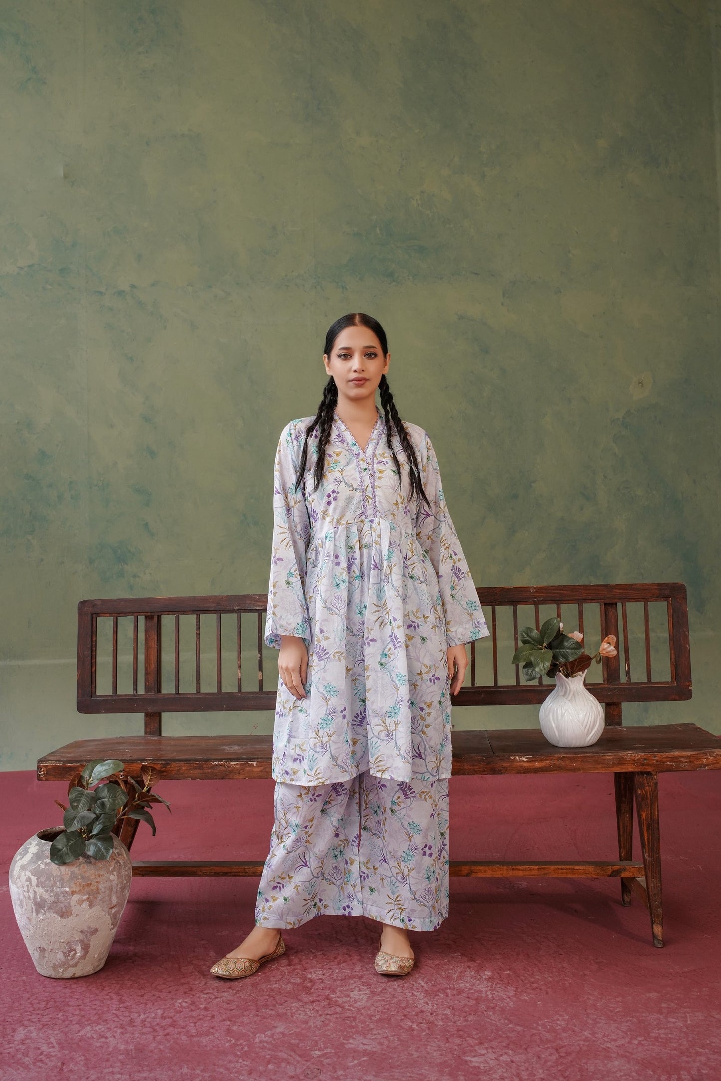 Blossom All over 2 Piece Lawn 531 - Waheed Javaid Collections