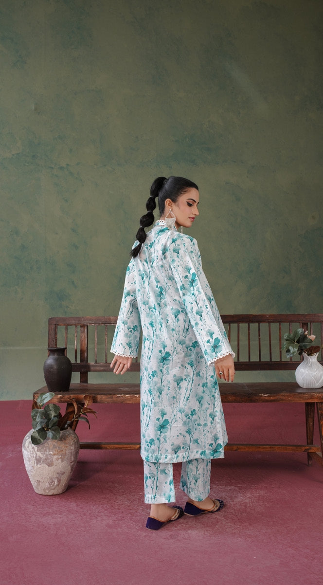 Blossom All over 2 Piece Lawn 533 - Waheed Javaid Collections