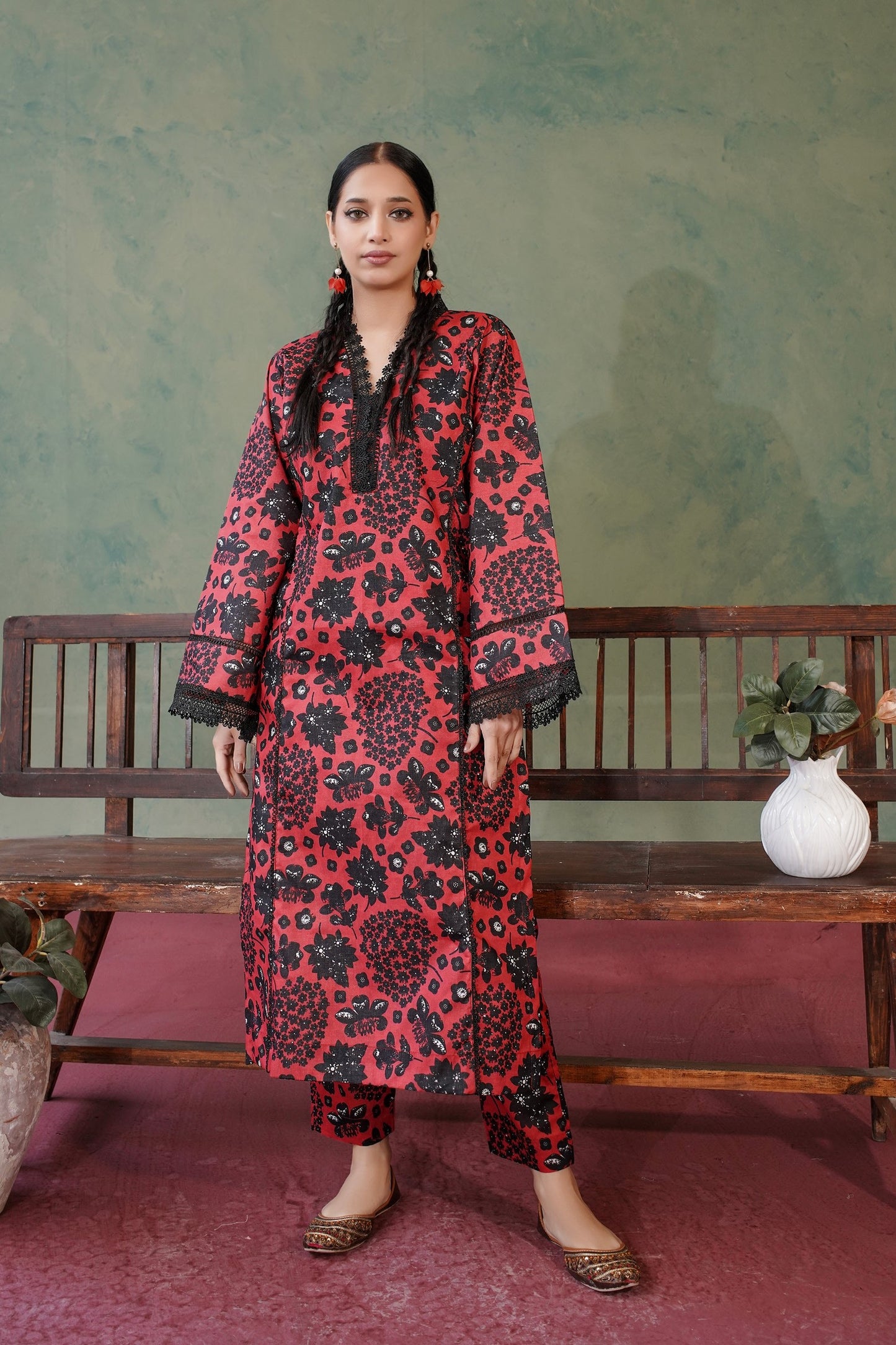 Blossom All over 2 Piece Lawn 535 - Waheed Javaid Collections