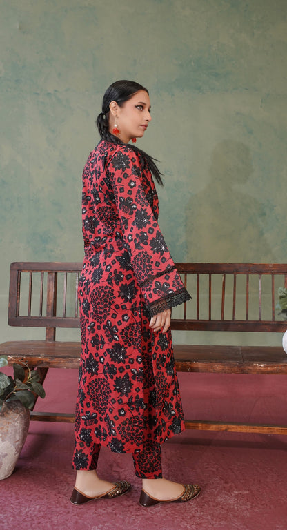 Blossom All over 2 Piece Lawn 535 - Waheed Javaid Collections