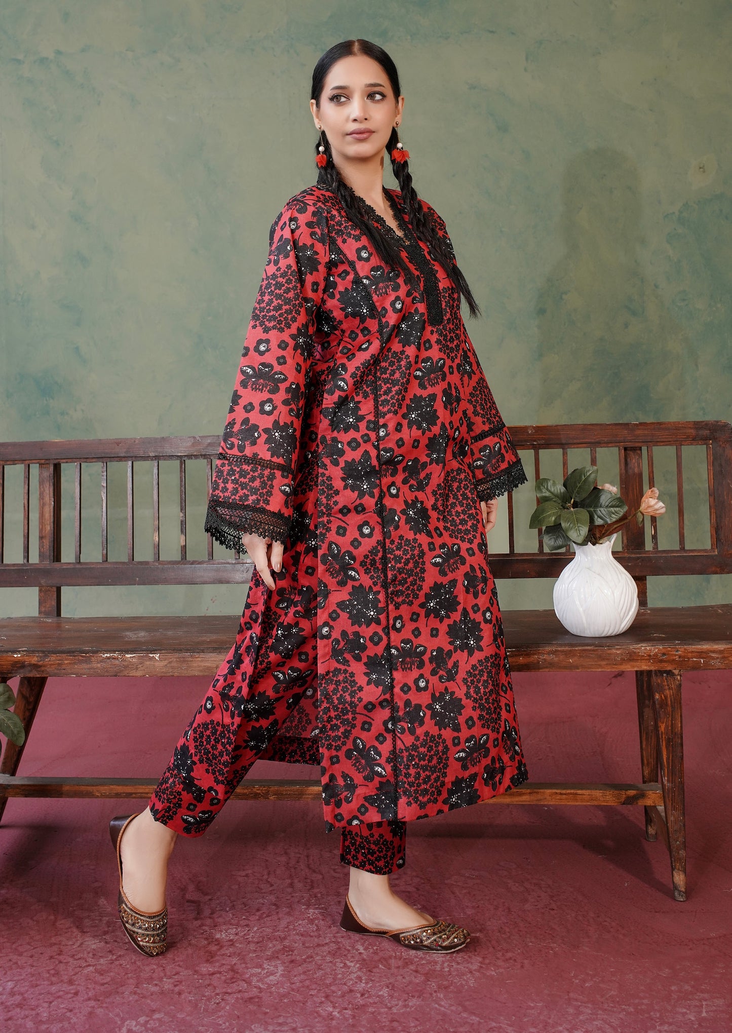 Blossom All over 2 Piece Lawn 535 - Waheed Javaid Collections