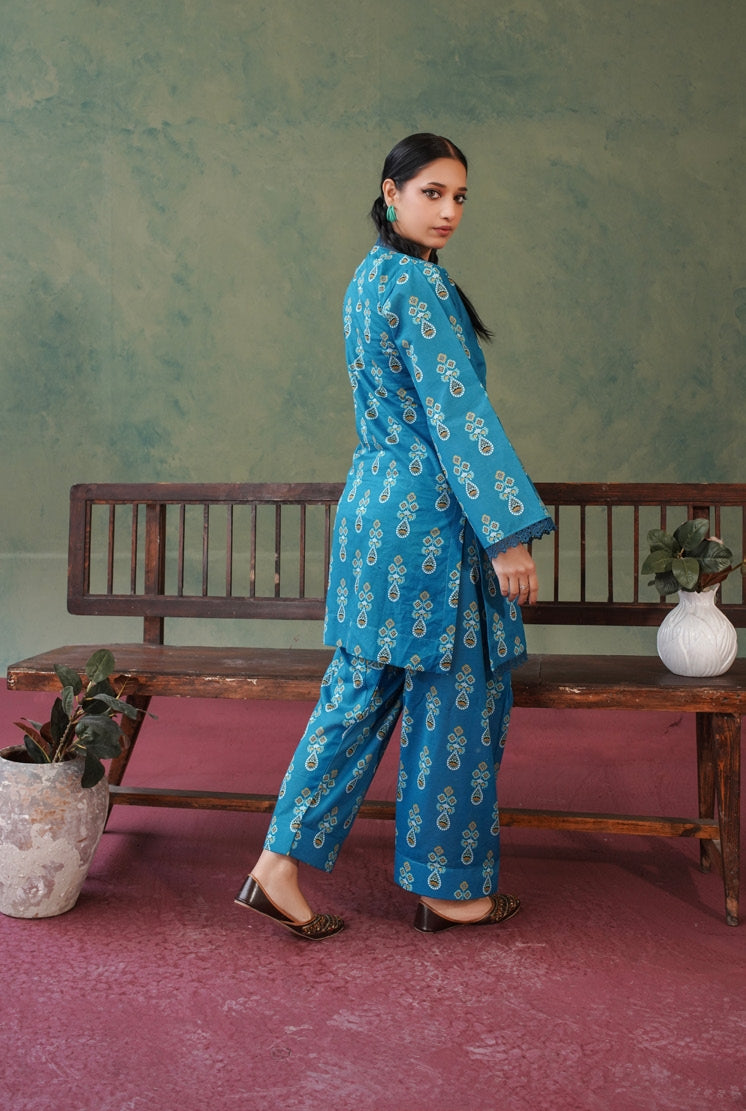 Blossom All over 2 Piece Lawn 536 - Waheed Javaid Collections