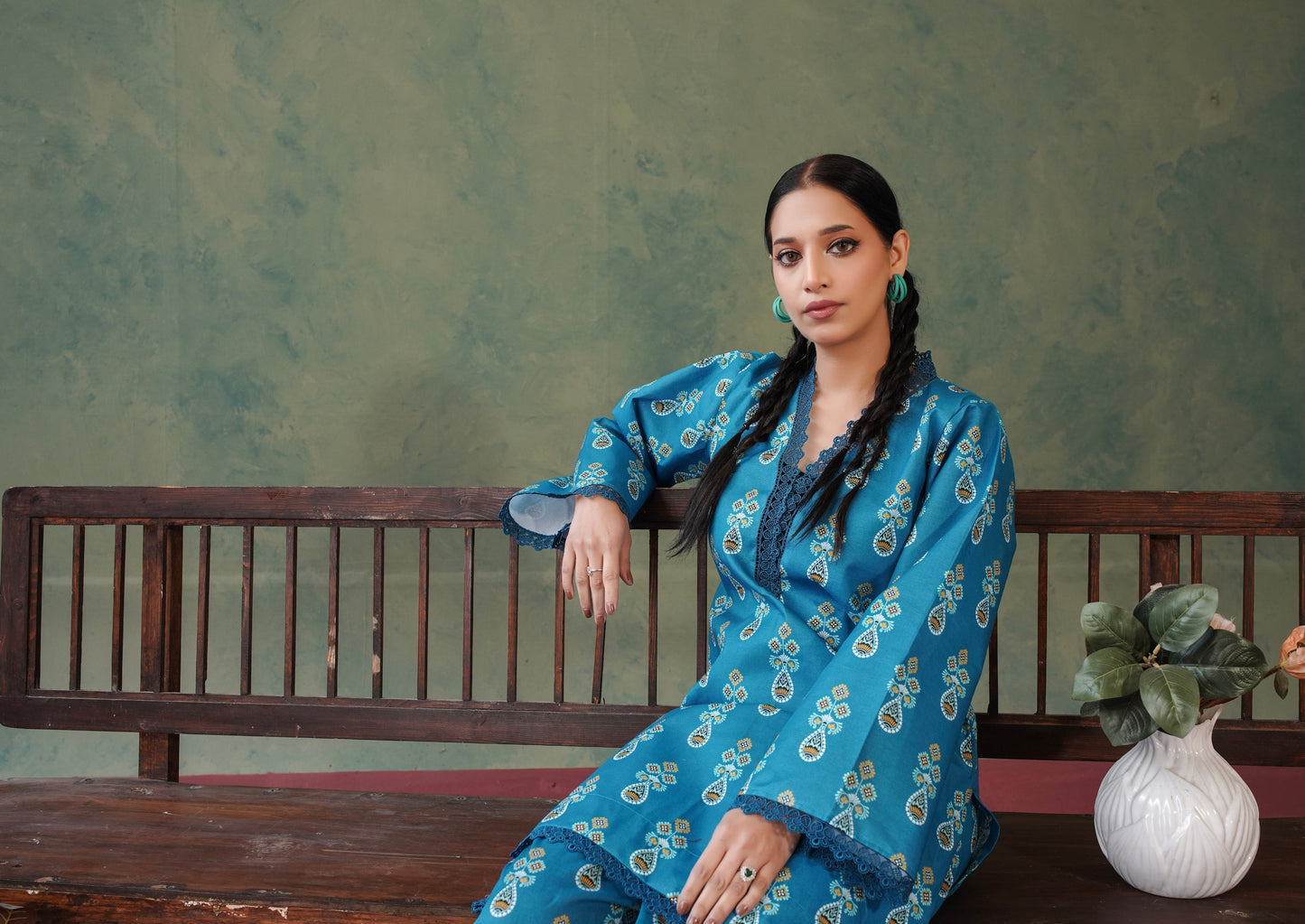 Blossom All over 2 Piece Lawn 536 - Waheed Javaid Collections