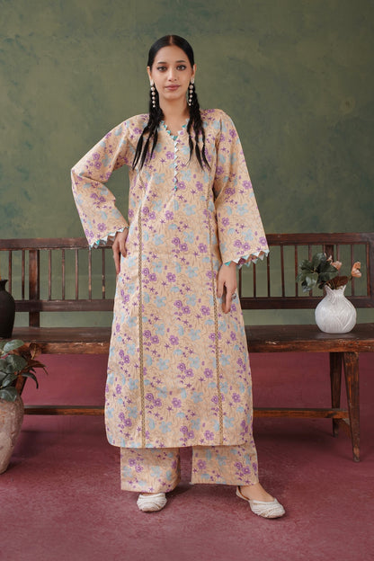 Blossom All over 2 Piece Lawn 537 - Waheed Javaid Collections