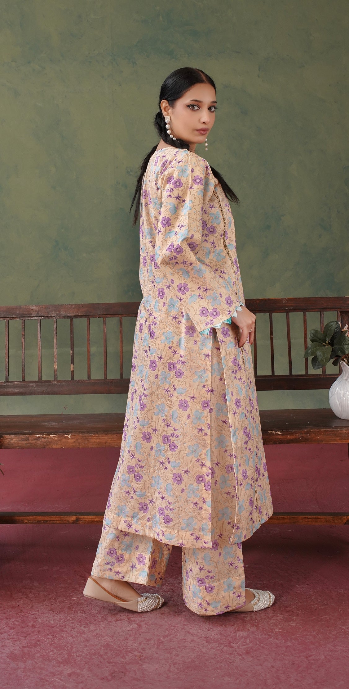 Blossom All over 2 Piece Lawn 537 - Waheed Javaid Collections