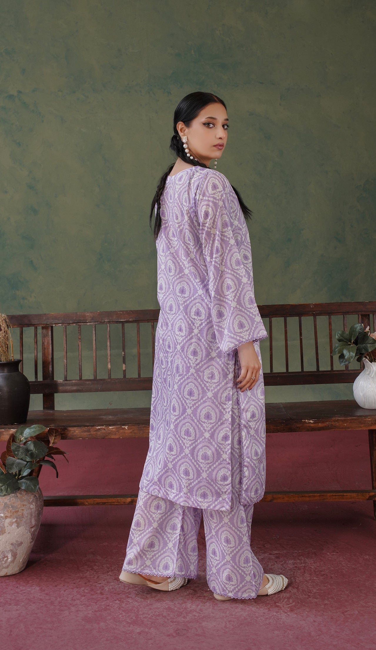 Blossom All over 2 Piece Lawn 540 - Waheed Javaid Collections