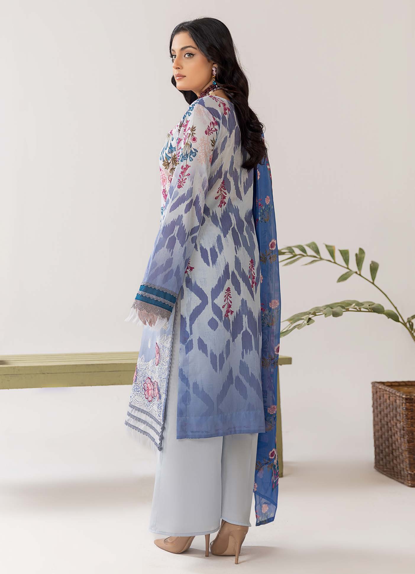 Cocktail Lawn Print Embroidered 3 Piece 01