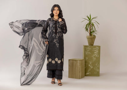 Cocktail Lawn Print Embroidered 3 Piece 05