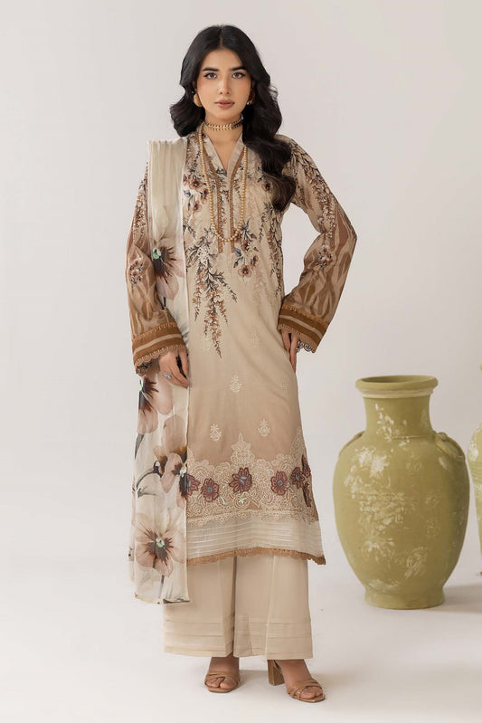 Cocktail Lawn Print Embroidered 3 Piece 08
