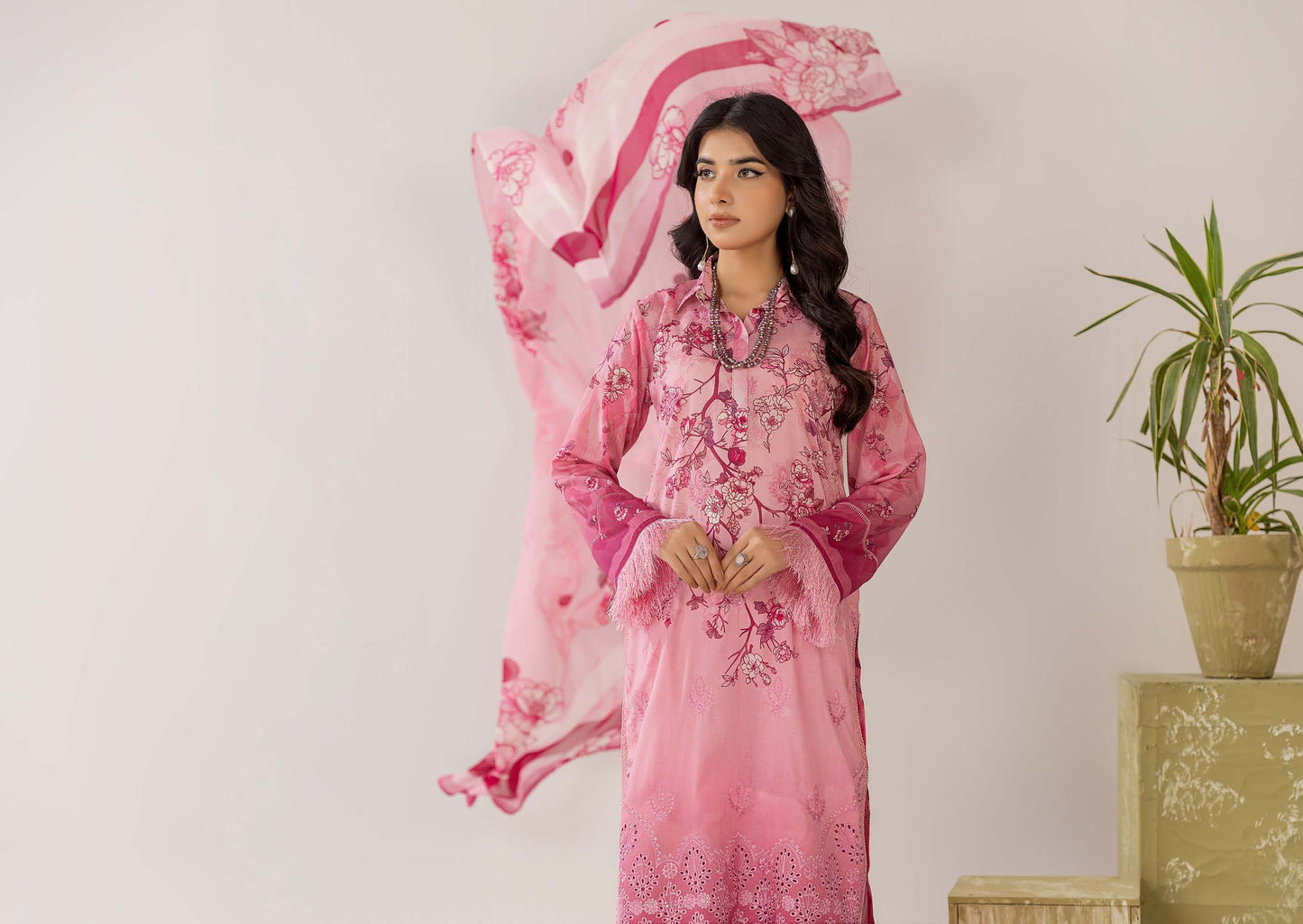 Cocktail Lawn Print Embroidered 3 Piece 10