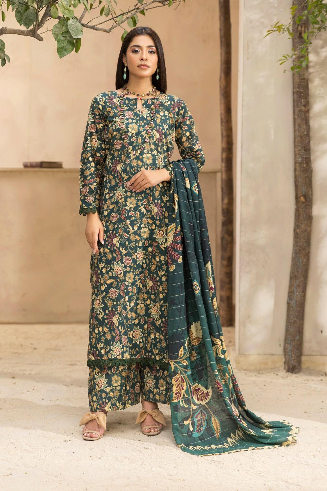 Coco Prints Lawn allover 3 Piece 01 - Waheed Javaid Collections