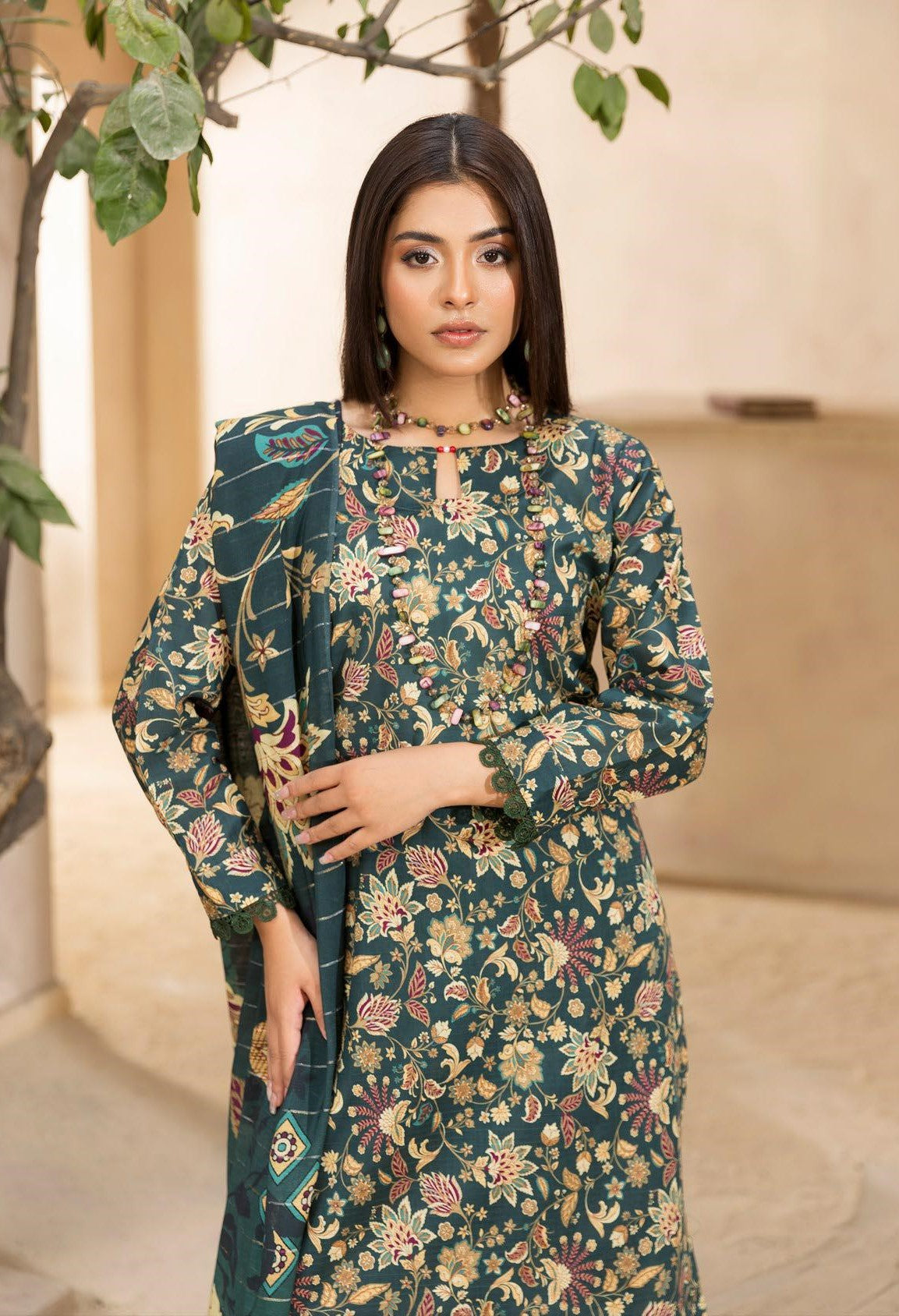Coco Prints Lawn allover 3 Piece 01 - Waheed Javaid Collections