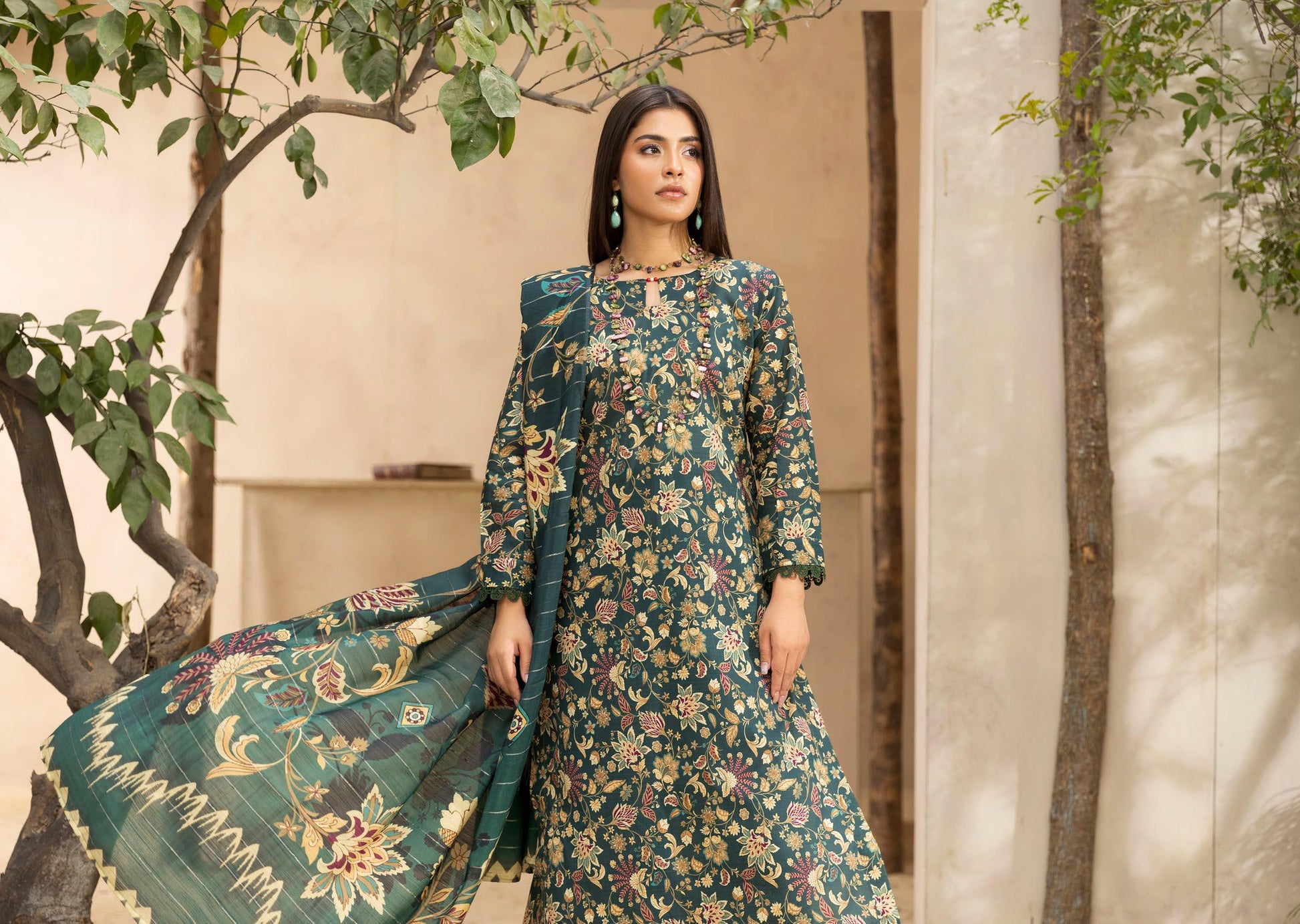 Coco Prints Lawn allover 3 Piece 01 - Waheed Javaid Collections