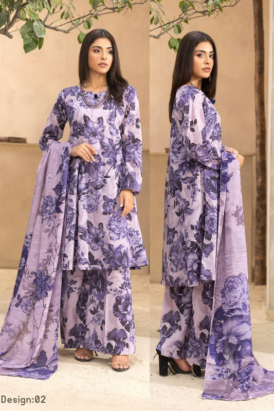 Coco Prints Lawn allover 3 Piece 02 - Waheed Javaid Collections