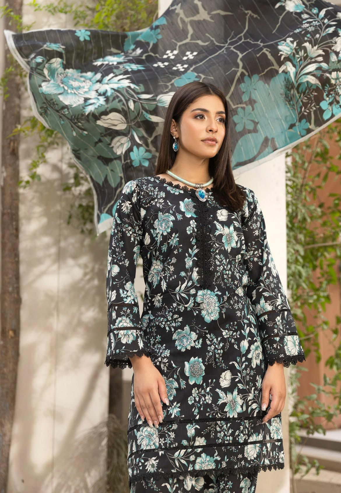 Coco Prints Lawn allover 3 Piece 04 - Waheed Javaid Collections