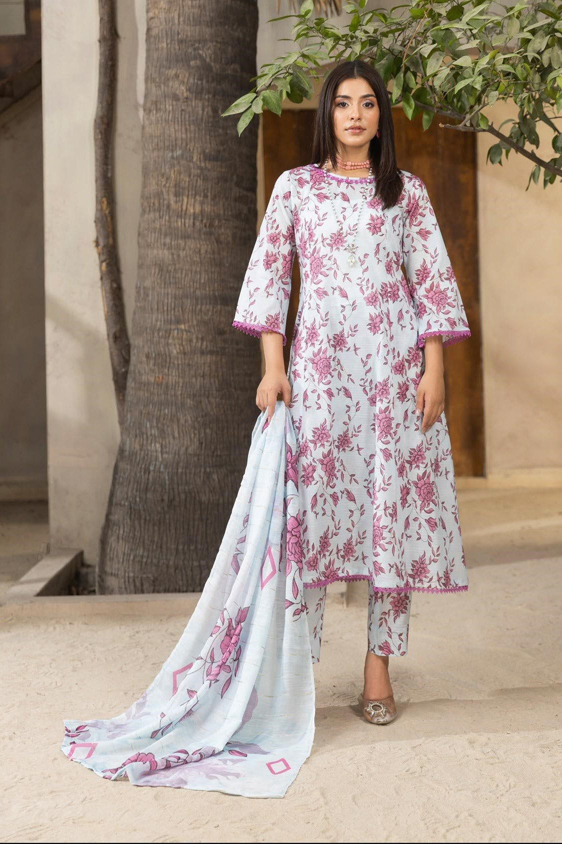 Coco Prints Lawn allover 3 Piece 05 - Waheed Javaid Collections