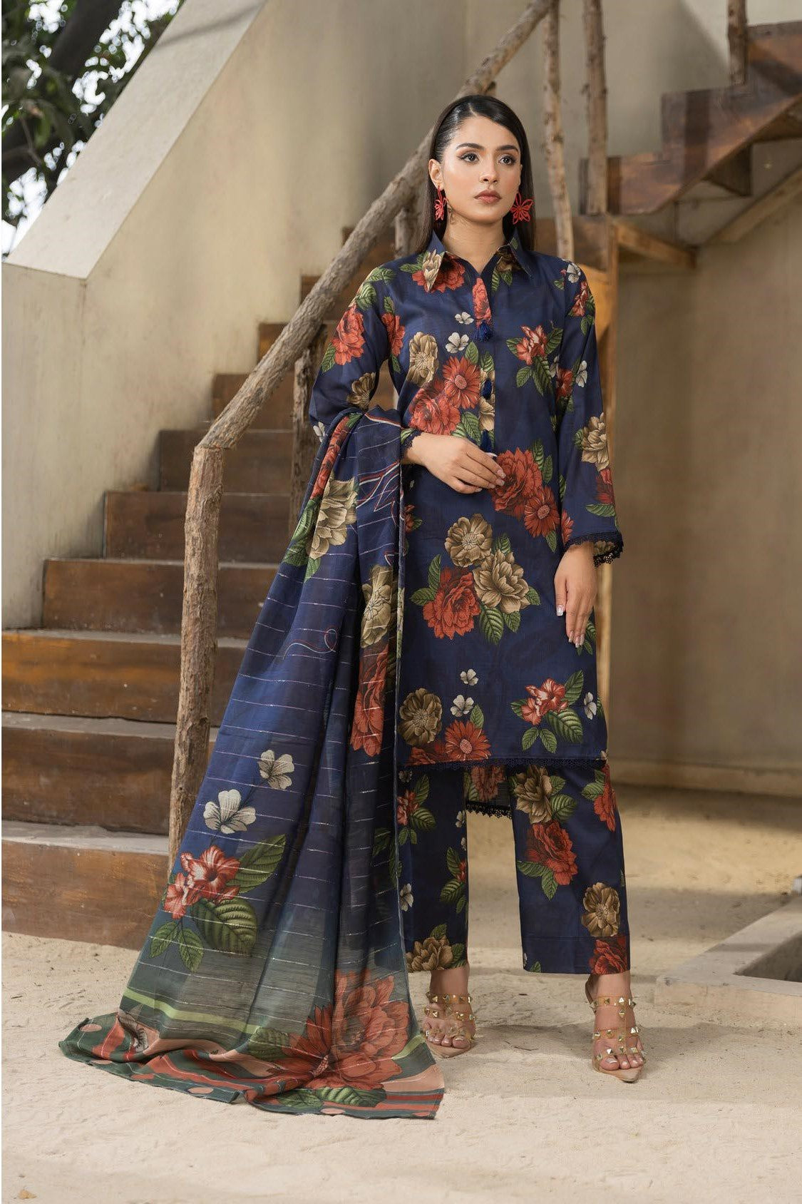 Coco Prints Lawn allover 3 Piece 07 - Waheed Javaid Collections