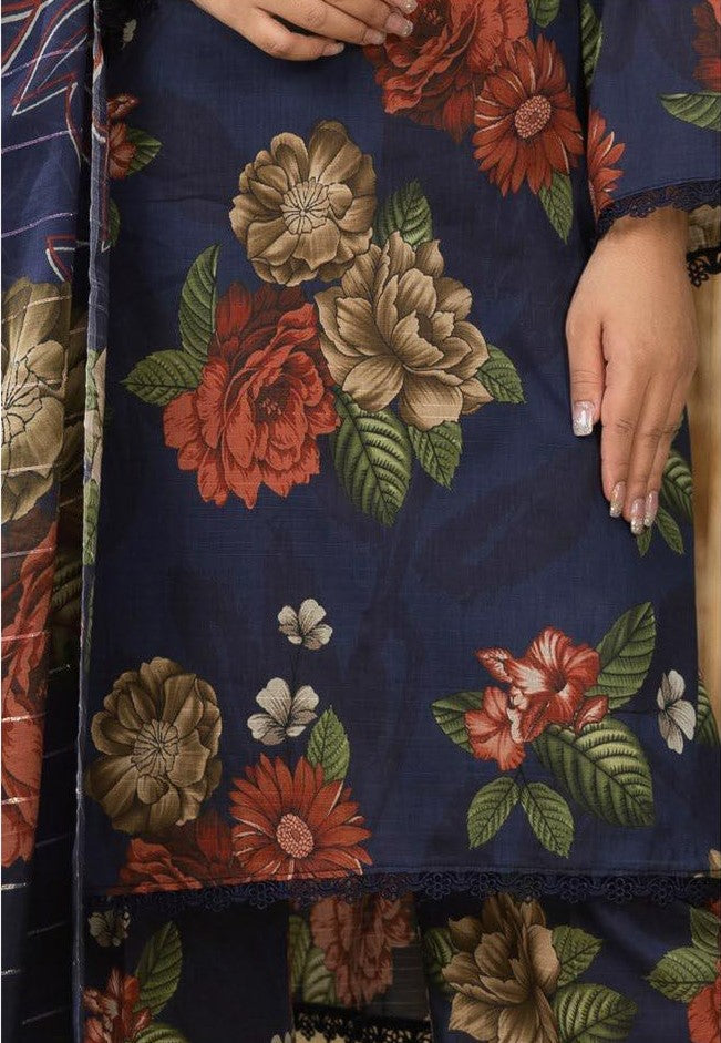 Coco Prints Lawn allover 3 Piece 07 - Waheed Javaid Collections