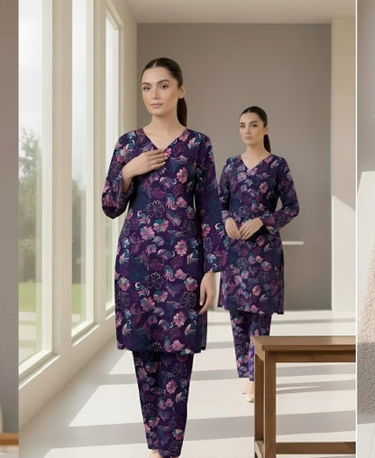 Breeze Premium High Quality Lawn 2 Piece Shirt & Trouser D#202 - Waheed Javaid Collections