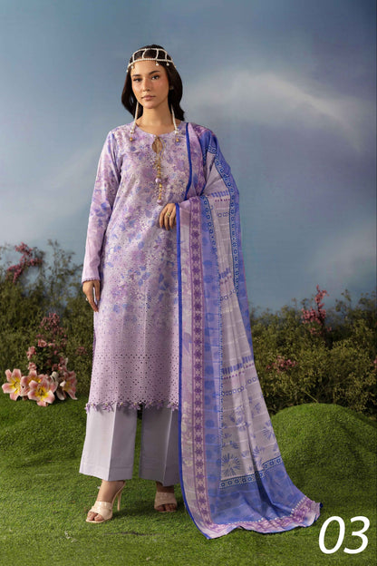 Dil Se Luxury Lawn Chikenkari 3 Piece 03