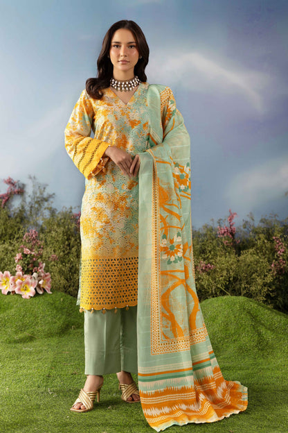 Dil Se Luxury Lawn Chikenkari 3 Piece 04