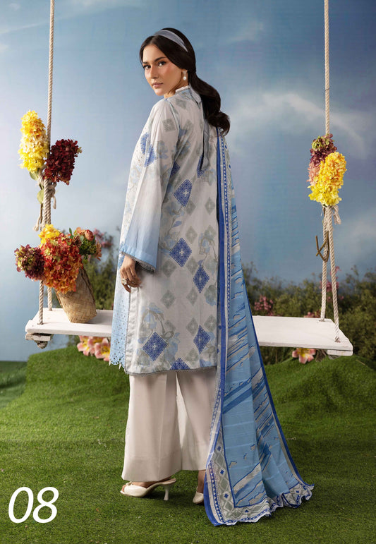 Dil Se Luxury Lawn Chikenkari 3 Piece 07