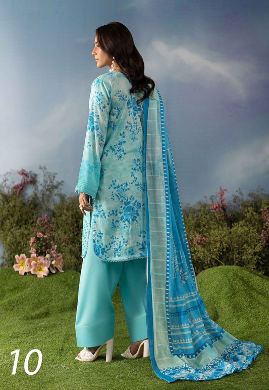Dil Se Luxury Lawn Chikenkari 3 Piece 09