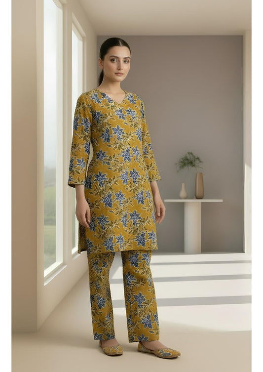 Breeze Premium High Quality Lawn 2 Piece Shirt & Trouser D#208 - Waheed Javaid Collections