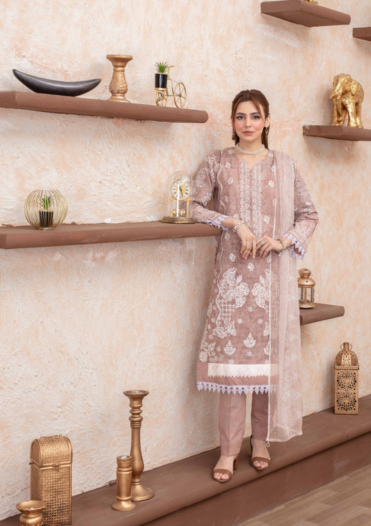 Elaris Embroidered Lawn 3 Piece A-09