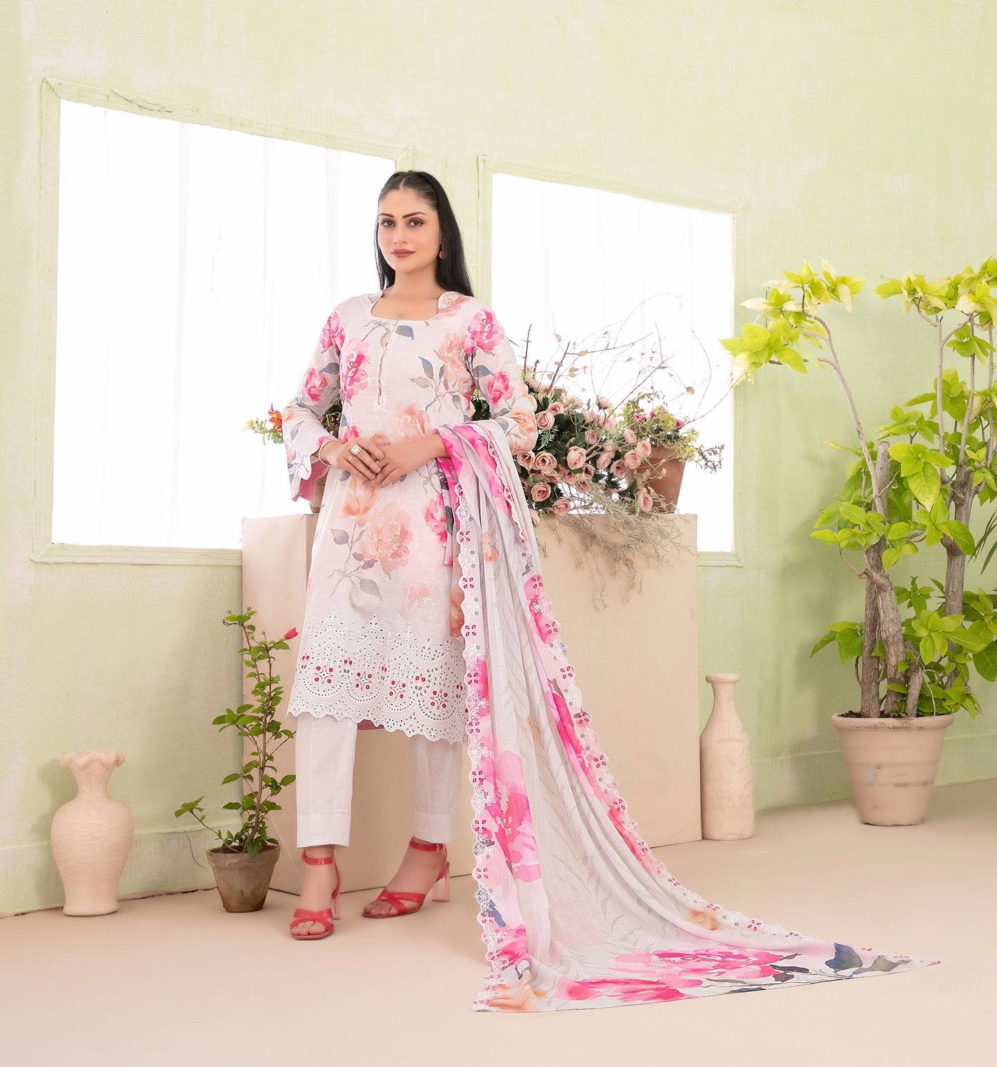 Erva Embroidered Lawn 3 Piece D-1711 - Waheed Javaid Collections