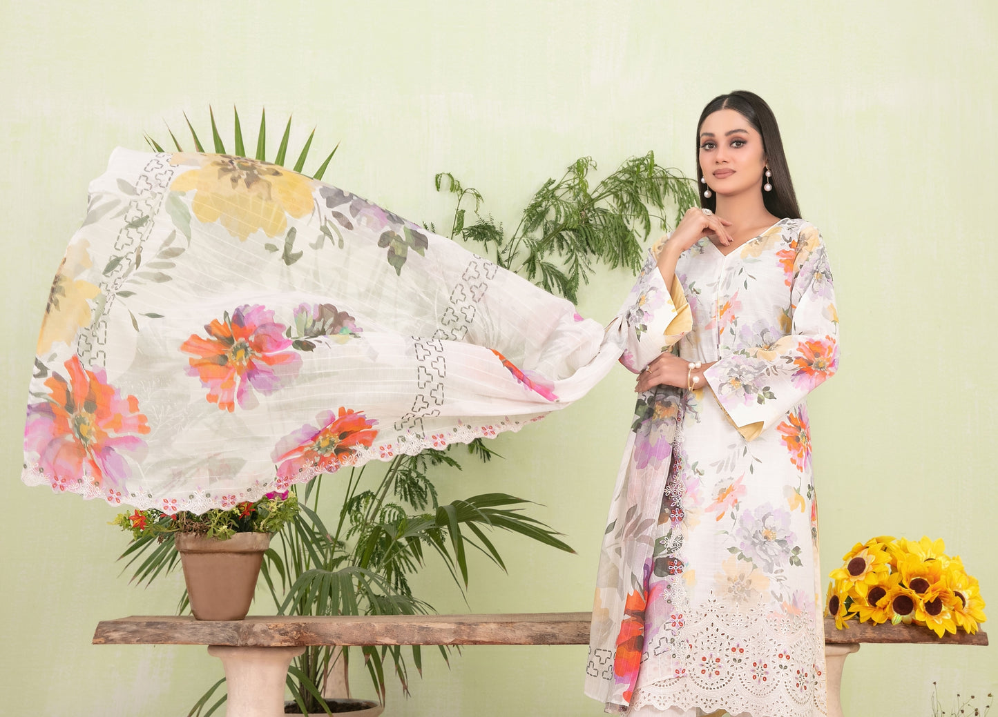 Erva Embroidered Lawn 3 Piece D-1712 - Waheed Javaid Collections