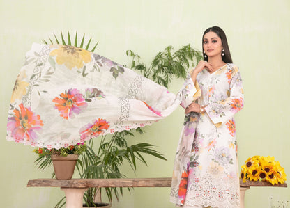 Erva Embroidered Lawn 3 Piece D-1712 - Waheed Javaid Collections