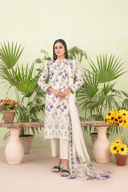 Erva Embroidered Lawn 3 Piece D-1714 - Waheed Javaid Collections