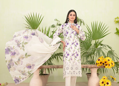 Erva Embroidered Lawn 3 Piece D-1714 - Waheed Javaid Collections