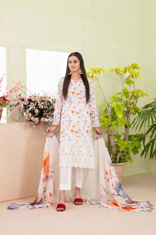 Erva Embroidered Lawn 3 Piece D-1715 - Waheed Javaid Collections