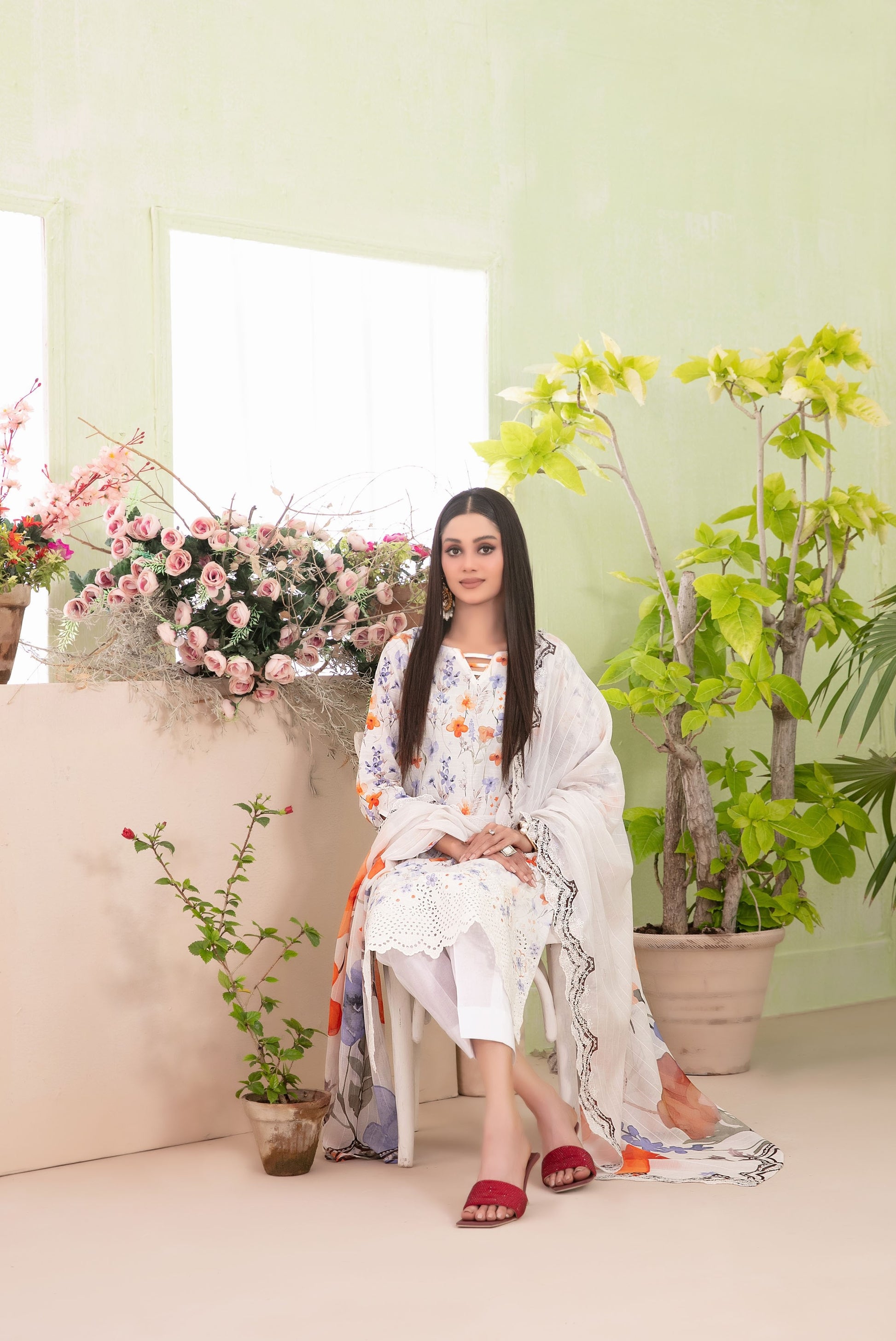 Erva Embroidered Lawn 3 Piece D-1715 - Waheed Javaid Collections