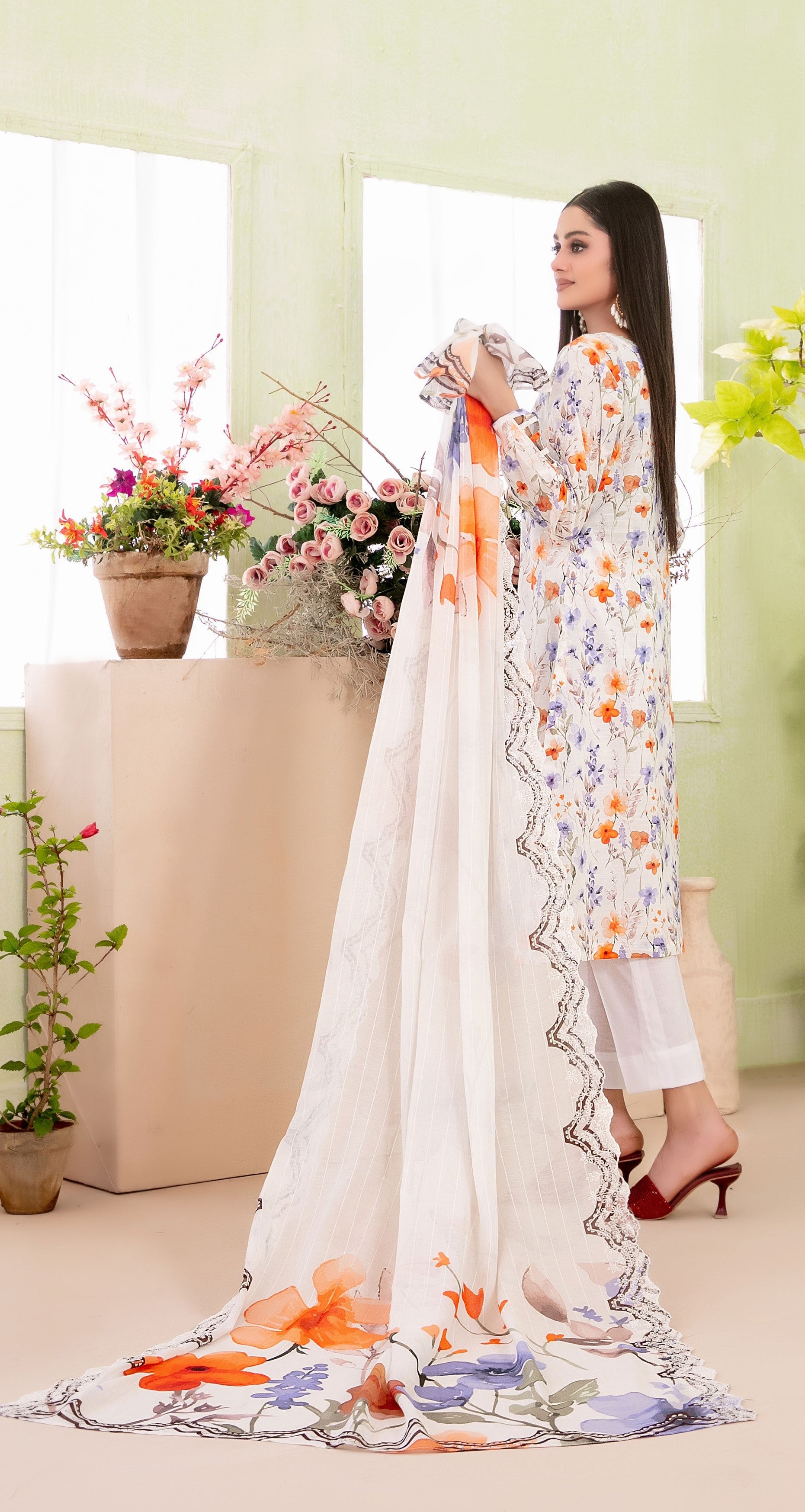 Erva Embroidered Lawn 3 Piece D-1715 - Waheed Javaid Collections