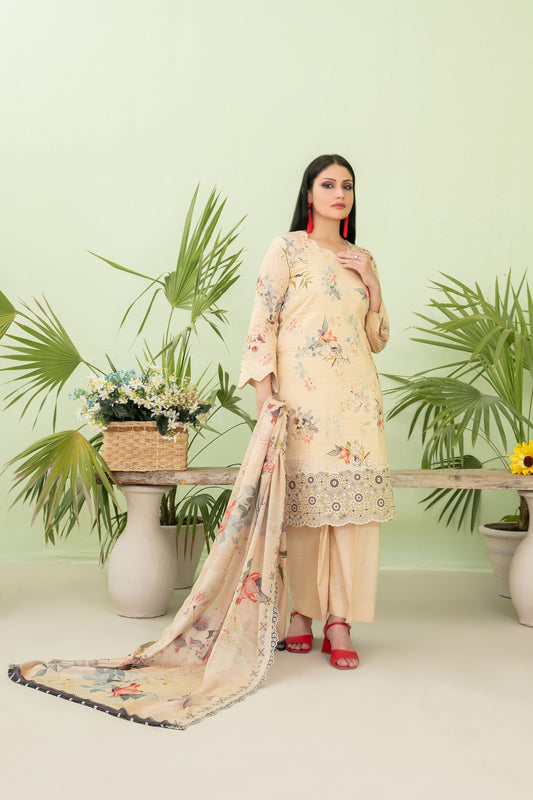 Erva Embroidered Lawn 3 Piece D-1716