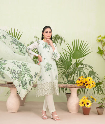 Erva Embroidered Lawn 3 Piece D-1717