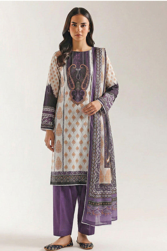 Ethnic Prints Printed Premium Lawn 3 Piece 502 - Waheed Javaid Collections