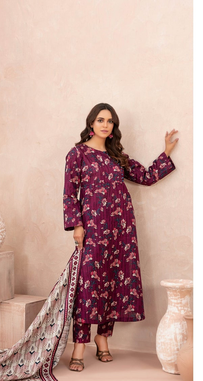 Nazli Tawakkal Premium High Quality Khaddar Printed 3 Piece D#53 - Waheed Javaid Collections