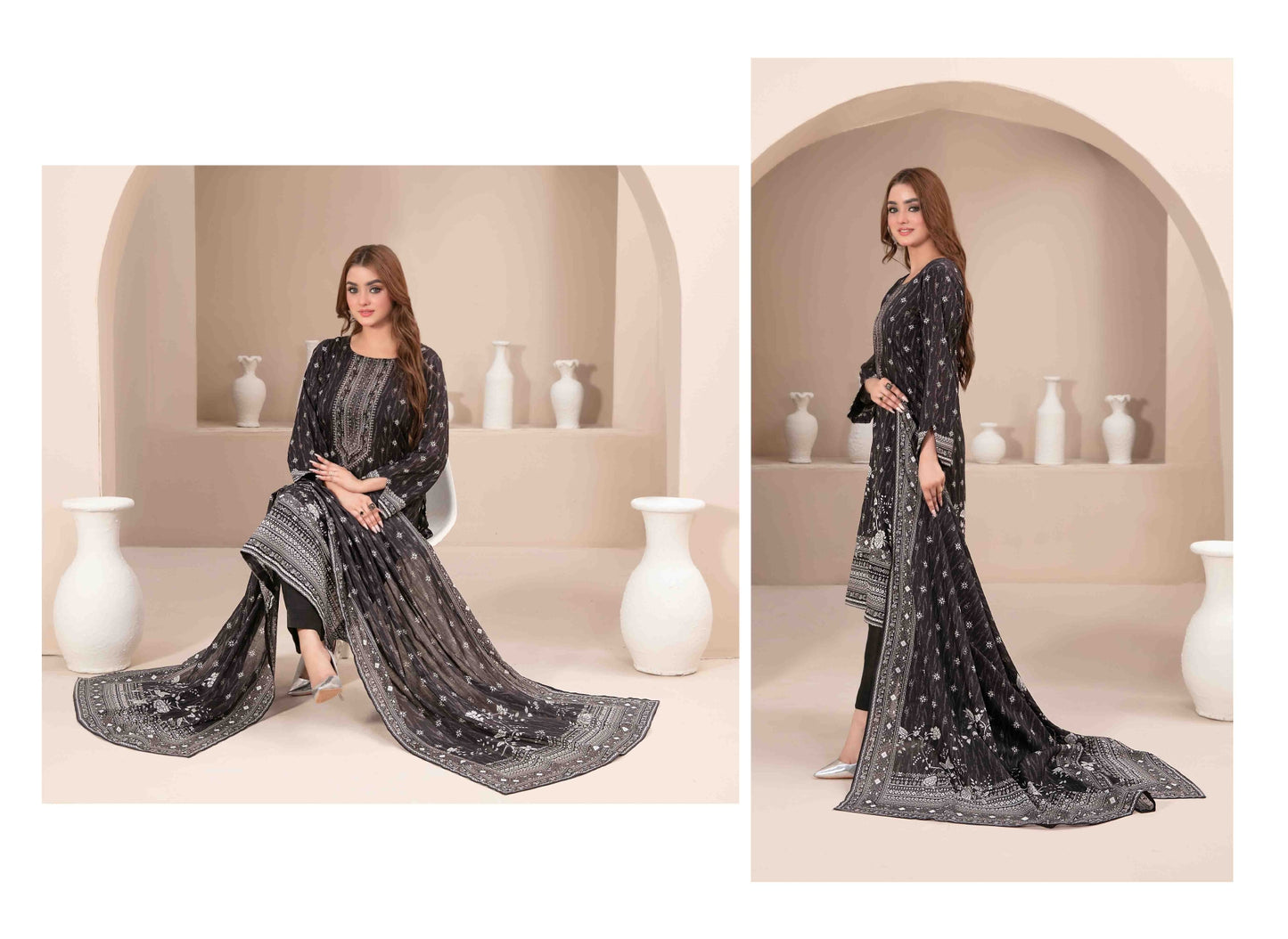 Black & White Series Hisana D-3578 - Waheed Javaid Collections