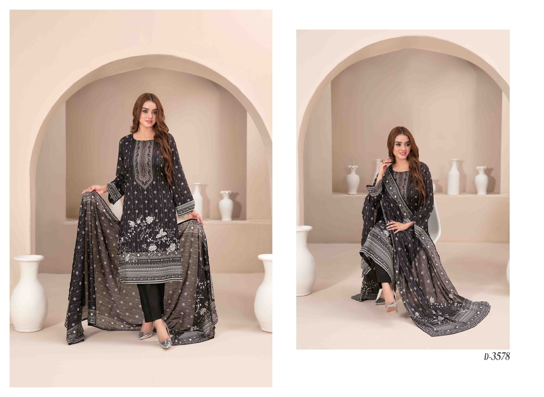 Black & White Series Hisana D-3578 - Waheed Javaid Collections