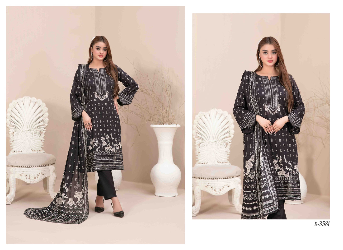 Black & White Series Hisana D-3581 - Waheed Javaid Collections